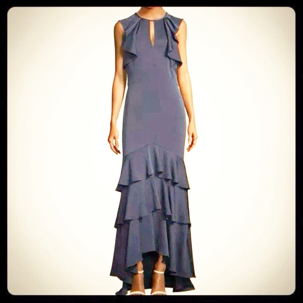 Shoshanna Midnight #1288987 Navy Tiered Gown Size 6‎ Dress Party Cocktail Formal